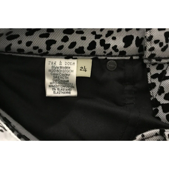 Rag & Bone Hana High-Rise Slim Fit Cropped Boot Gray Cheetah Jeans - 24 - NWT - Picture 13 of 16